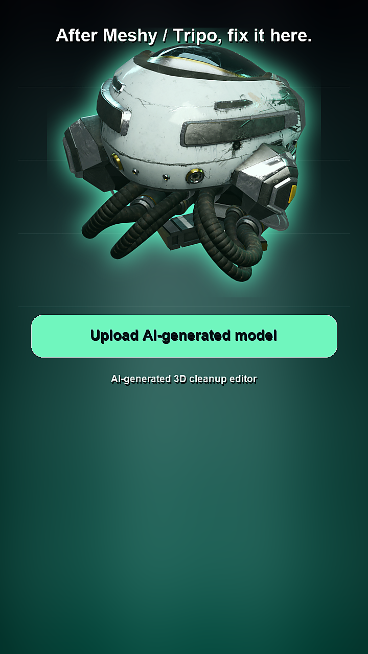 Optimize Meshy 3D models before Unreal Engine or Fab workflow review