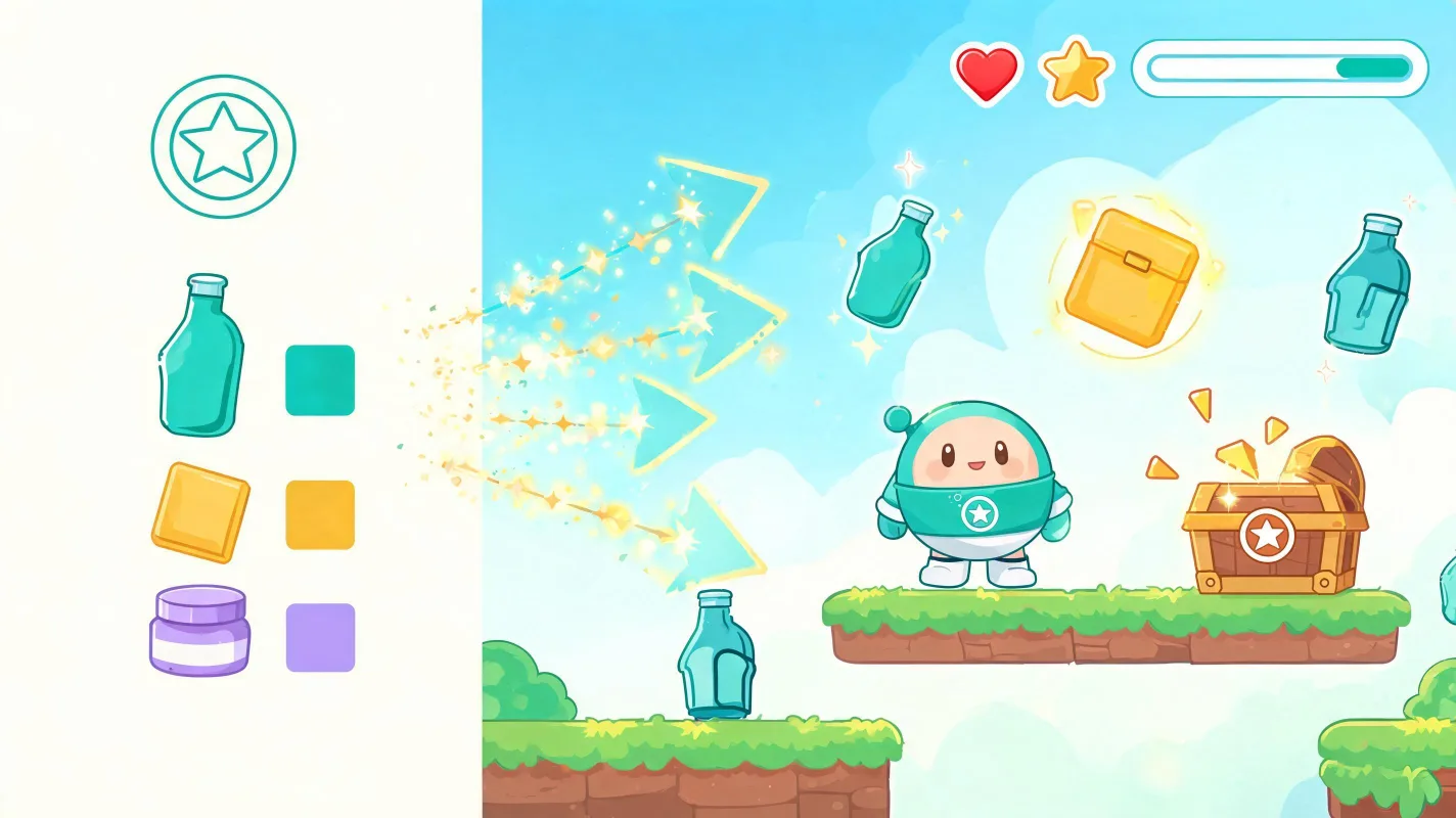 AI-generated branded mini game evidence image showing product assets, reward screen, and shareable campaign moment.