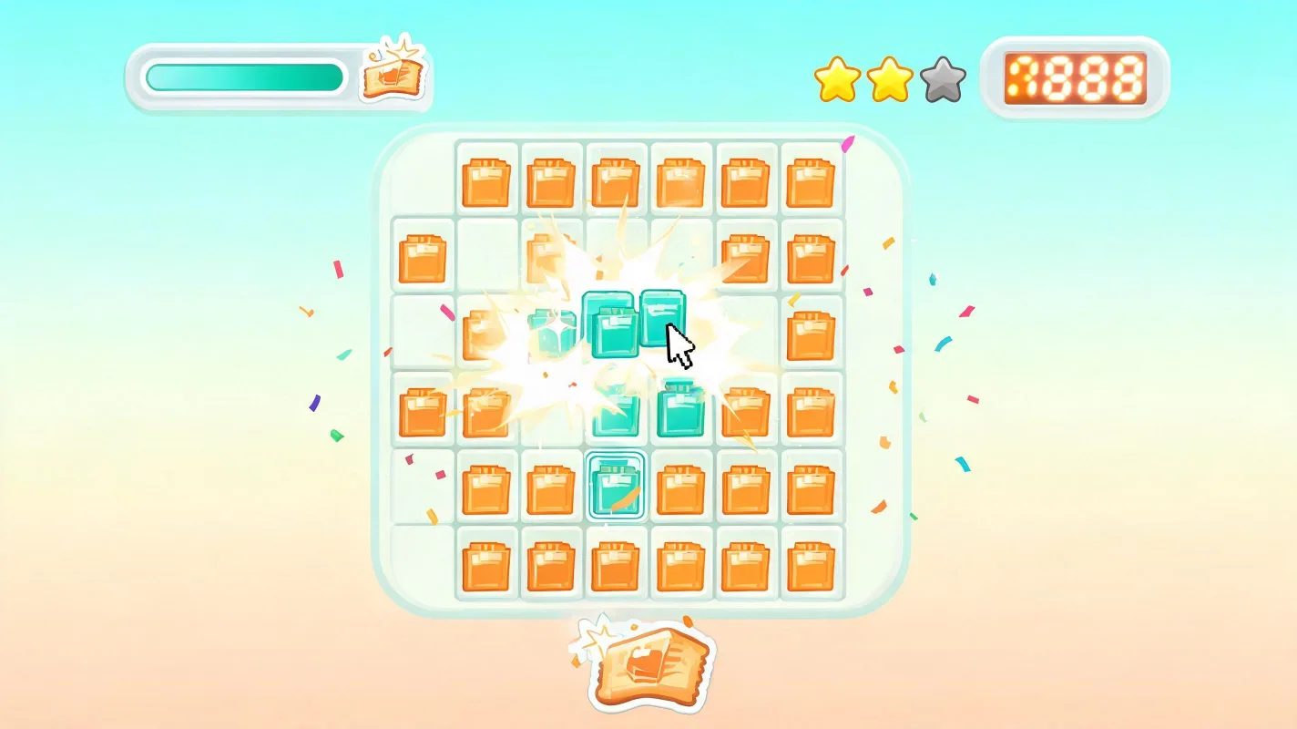AI-generated branded mini game preview showing product-themed collectibles, reward feedback, and campaign gameplay.