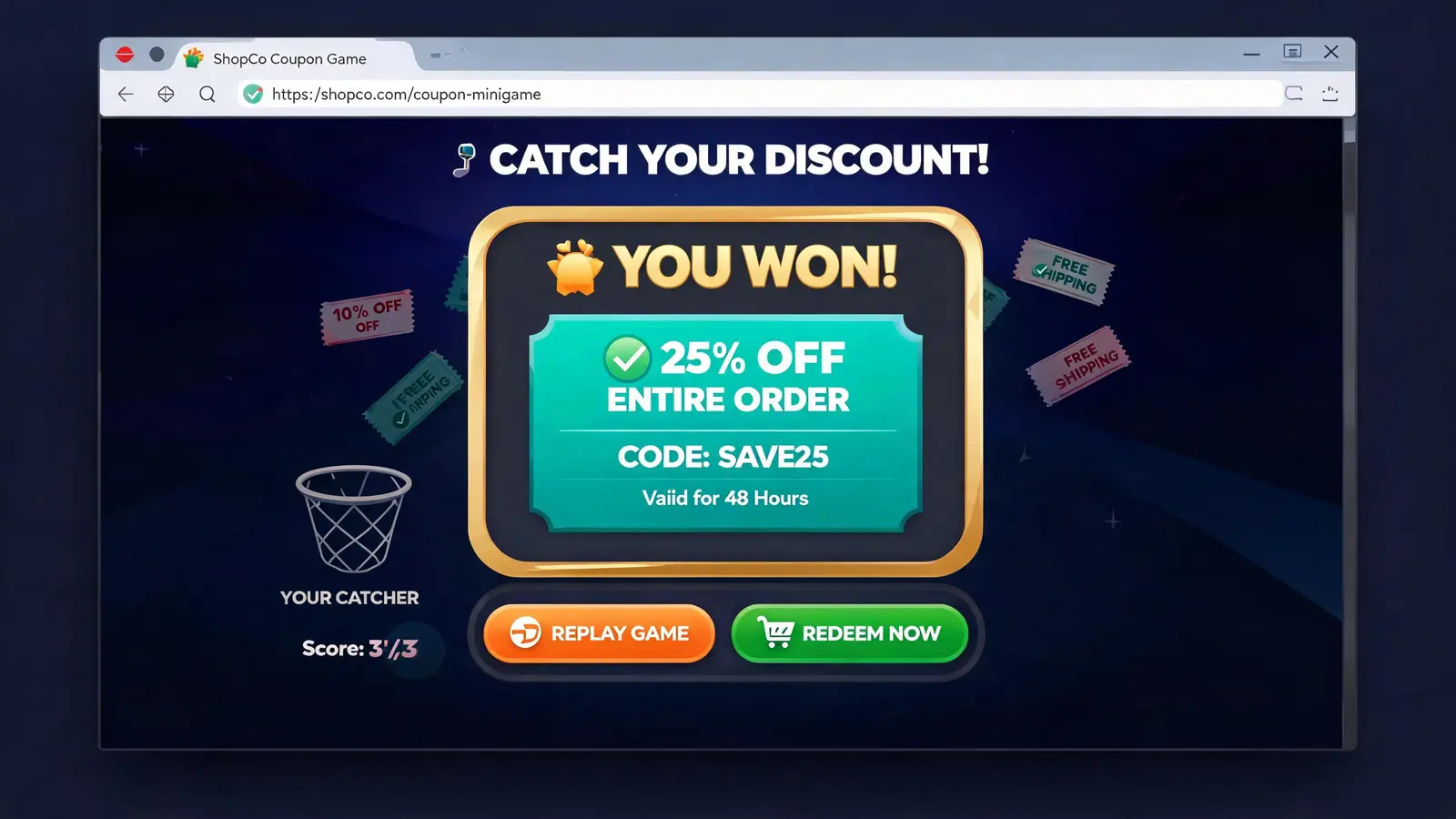 Generated preview image for Coupon Reward Mini Game Maker showing a concrete playable game workflow and reviewable output.
