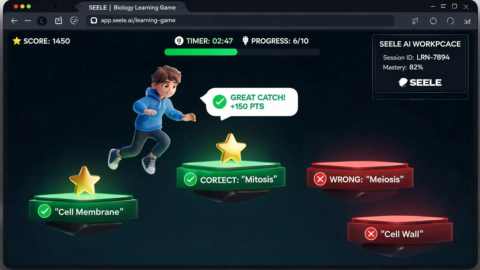Generated preview image for Education Mini Game Generator showing a concrete playable game workflow and reviewable output.