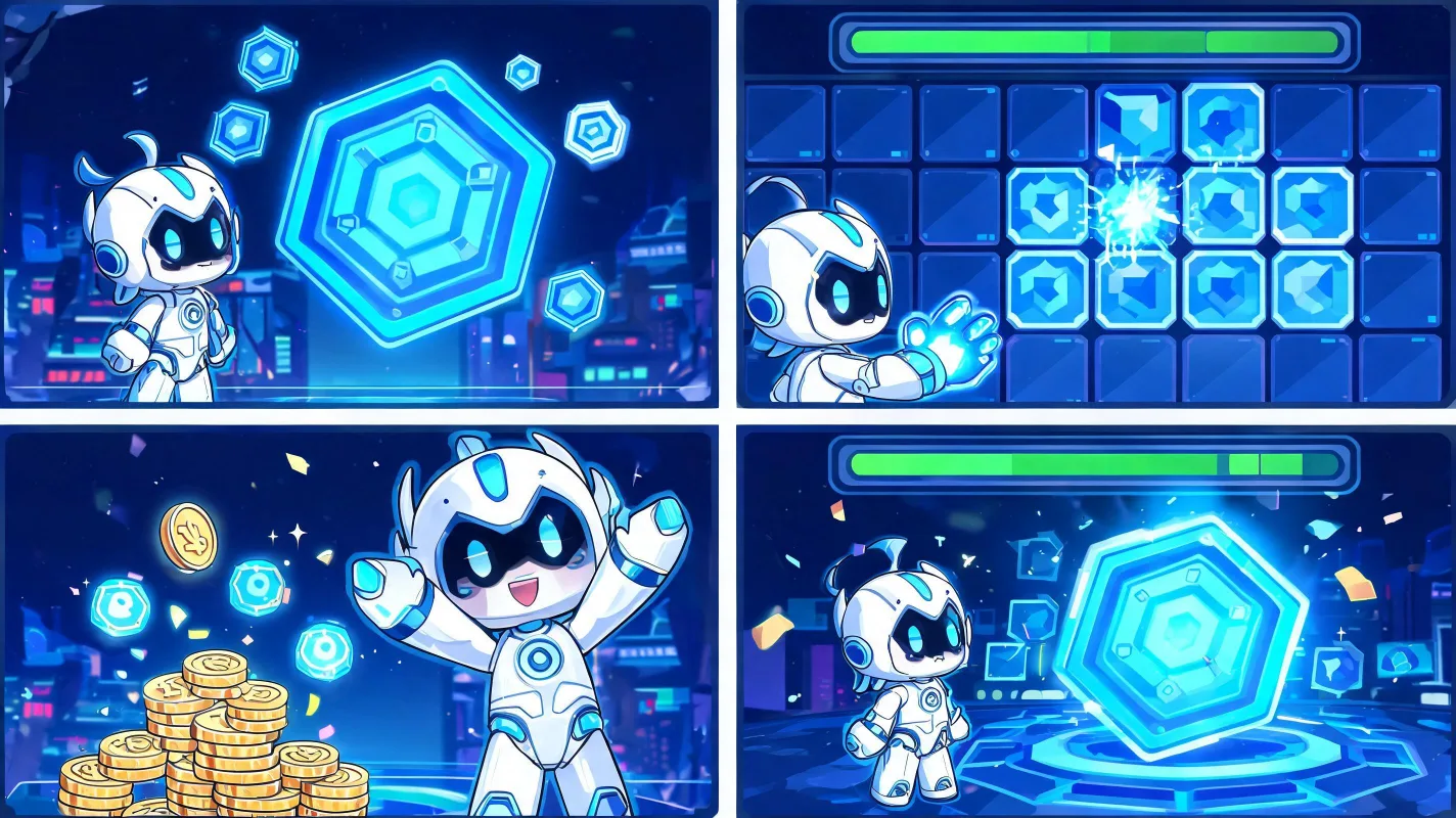 AI-generated game ad creative evidence image with hook, action, reward, and handoff scene captures.