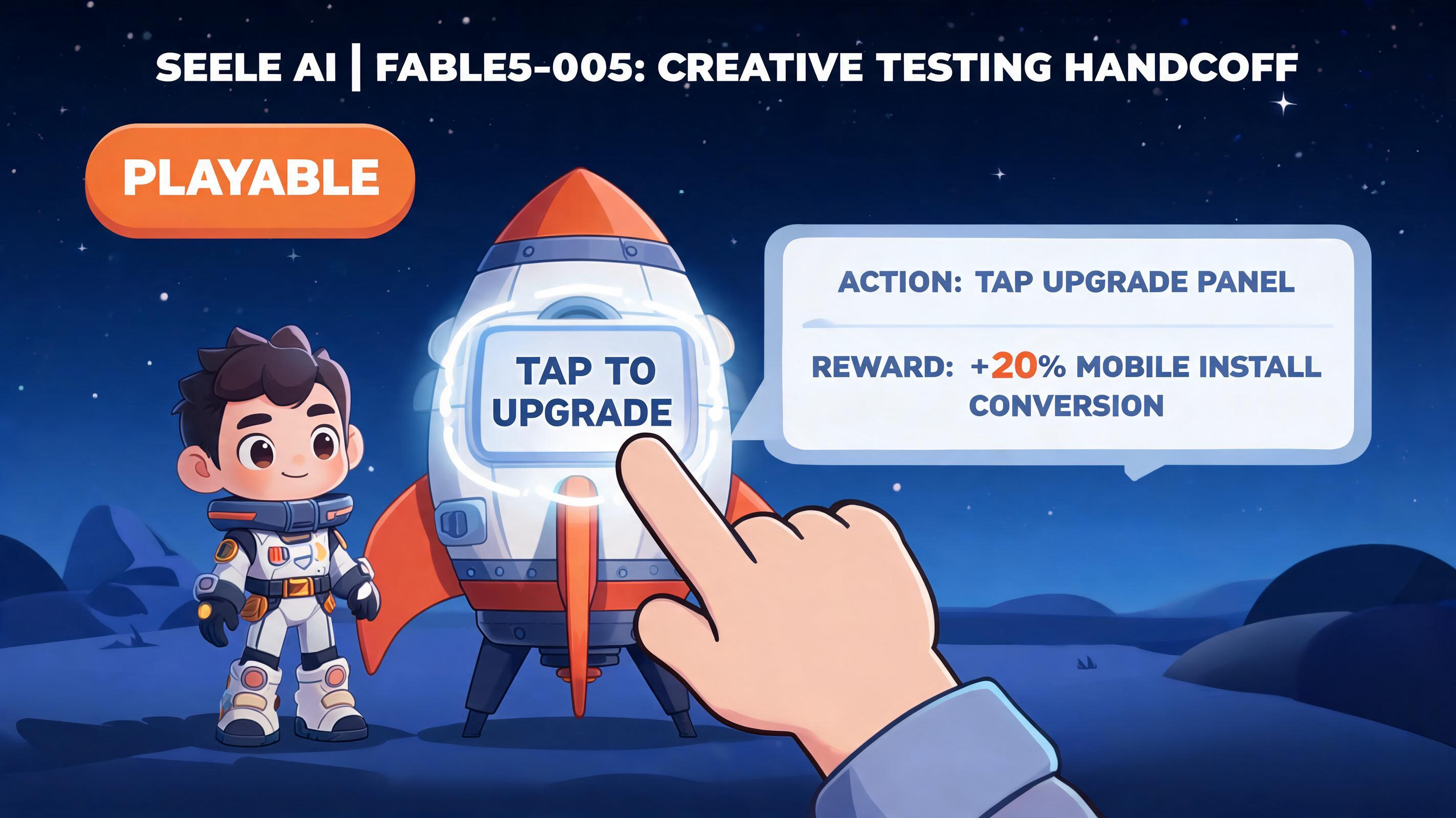 Fable5 Alternative hero plan fable5-005: upgrade-reveal challenge loop for mobile growth teams with visible first action and browser-playable outcome.