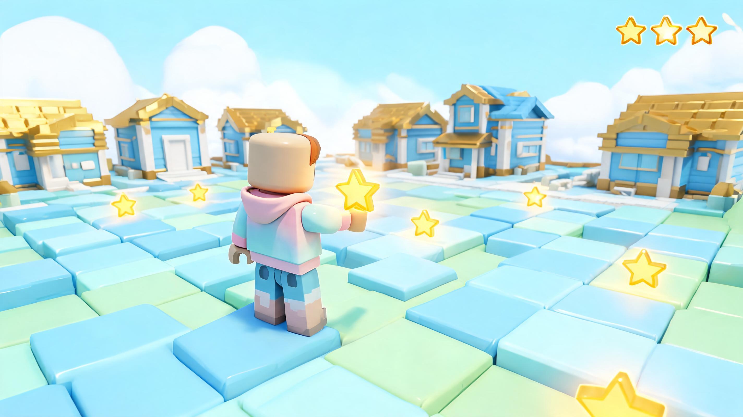 Kids AI Game Maker Workflow hero plan kidsRoblox-021: collect-stars kindness challenge for family learning teams with visible first action and browser-playable outcome.