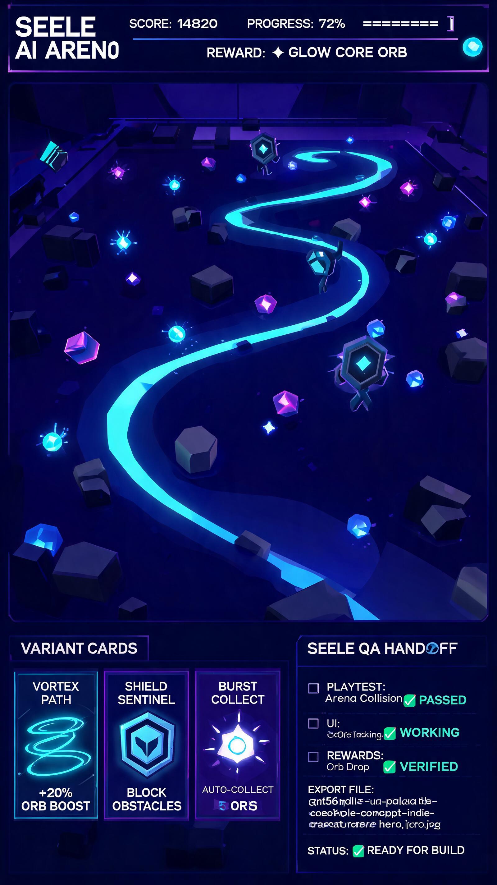 Generated playable preview for gpt56-mobile-ua-playable-concept-indie-creators: mobile UA playable concept with app install end-card, variant states, and creative QA notes.