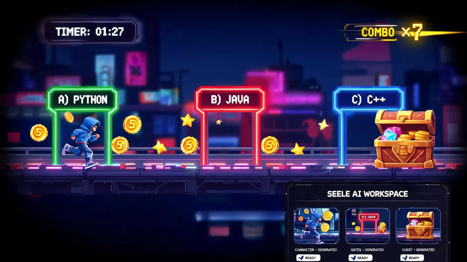 Generated preview image for Quiz Mini Game Maker showing a concrete playable game workflow and reviewable output.