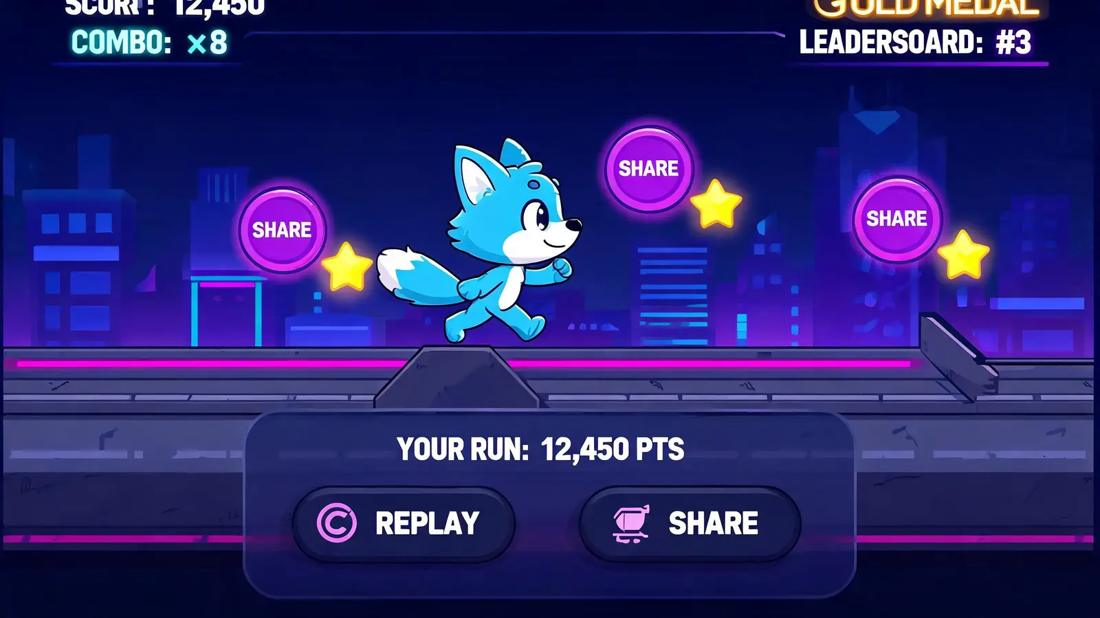 Generated preview image for Social Share Mini Game Maker showing a concrete playable game workflow and reviewable output.