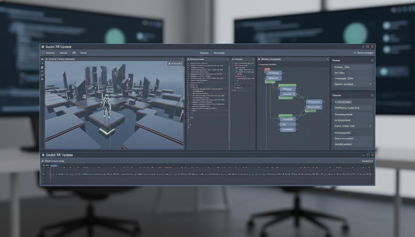 Editorial illustration for Godot XR update — March 2026