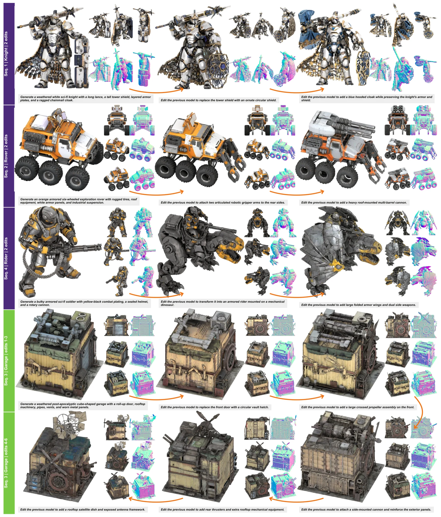 A sequence of altered 3D scenes suggesting the changing station in Midnight Signal