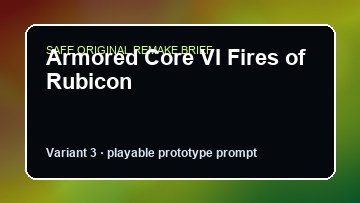 Armored Core VI Fires of Rubicon original armored core vi fires of rubicon custom game reference artwork 3