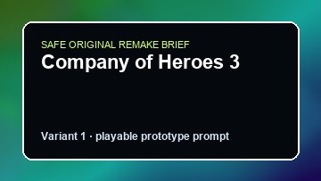Company of Heroes 3 Max Payne DIY Game Maker preview
