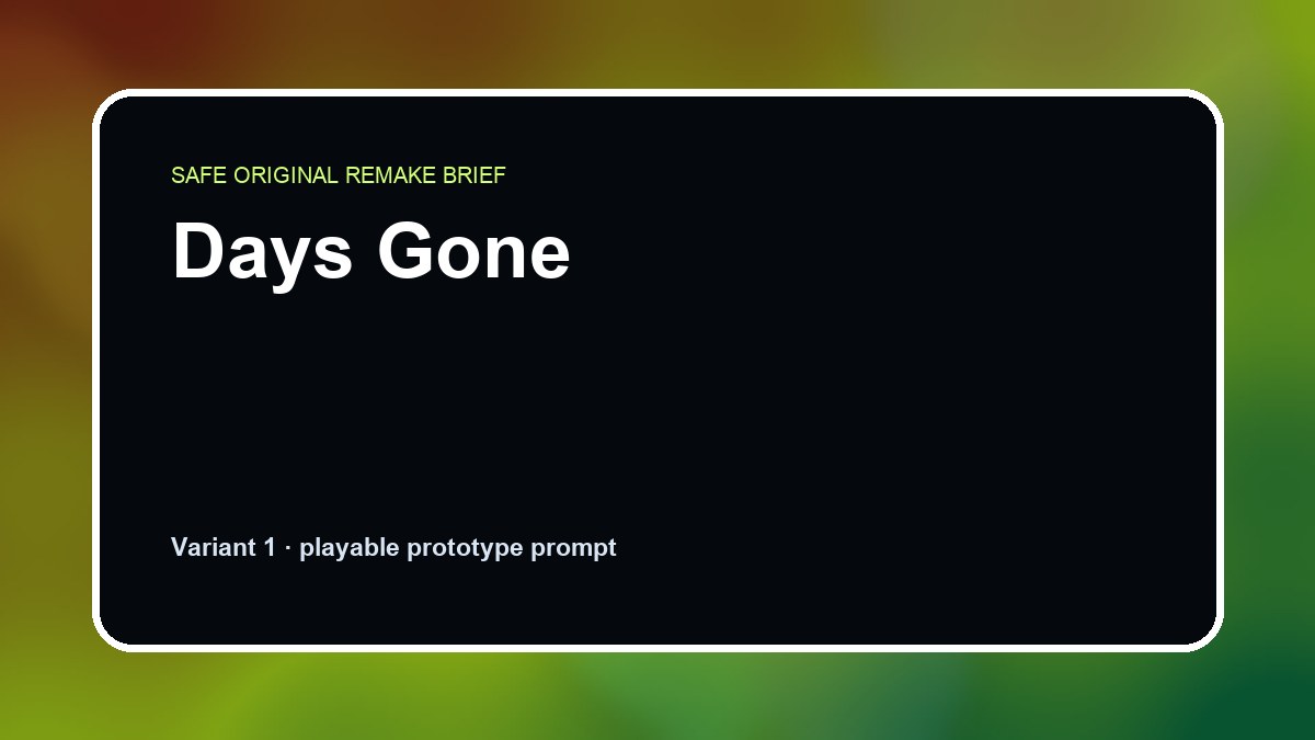 Days Gone original days gone diy game reference artwork 1