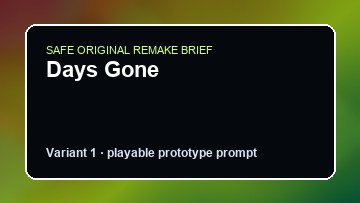 Days Gone original days gone custom game reference artwork 1