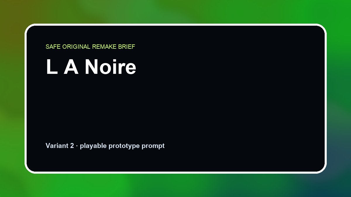 L A Noire original l a noire custom game reference artwork 2