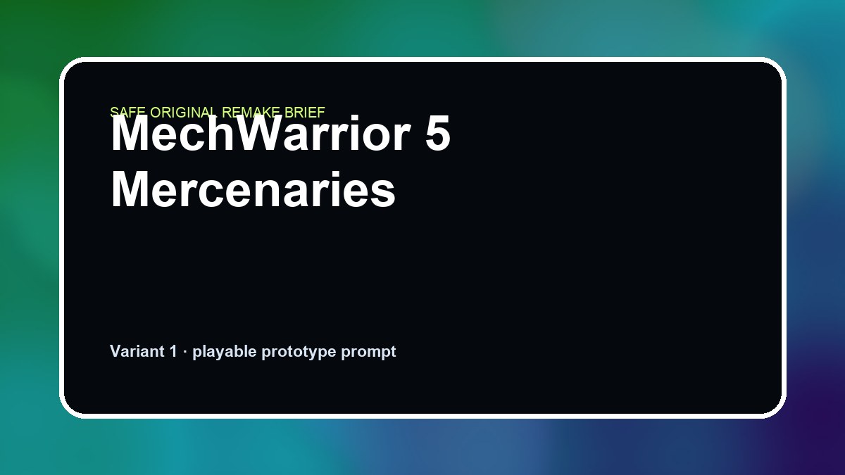 MechWarrior 5 Mercenaries original mechwarrior 5 mercenaries diy game reference artwork 1