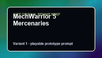 MechWarrior 5 Mercenaries Max Payne 2 Custom Game Builder preview