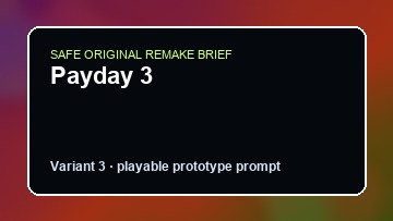 Payday 3 original game remake reference artwork 3