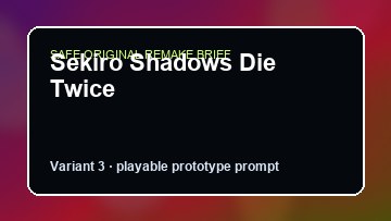 Sekiro Shadows Die Twice original game remake reference artwork 3