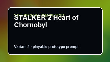 STALKER 2 Heart of Chornobyl original game remake reference artwork 3