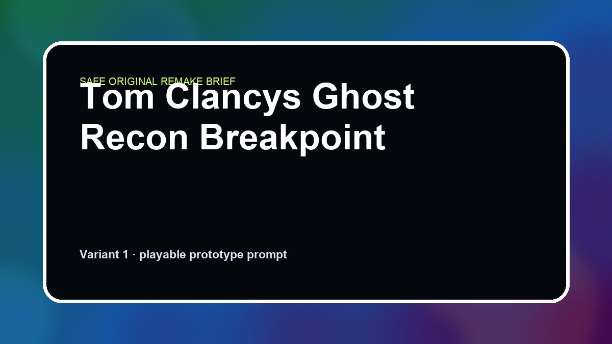 Tom Clancys Ghost Recon Breakpoint original tom clancys ghost recon breakpoint diy game reference artwork 1