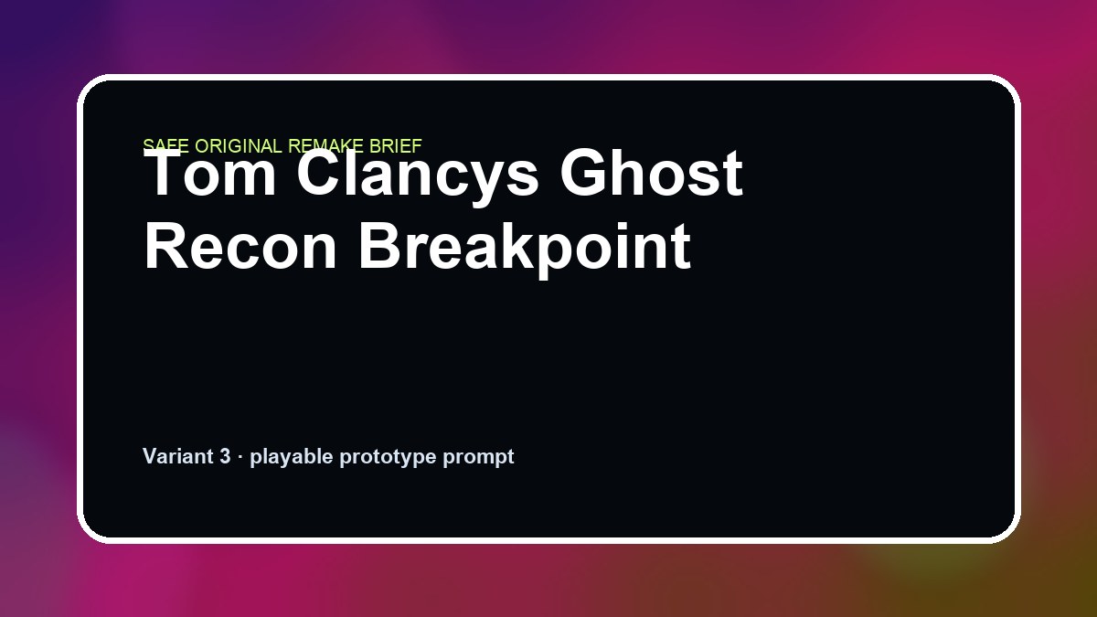 Tom Clancys Ghost Recon Breakpoint original tom clancys ghost recon breakpoint diy game reference artwork 3