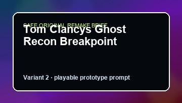 Tom Clancys Ghost Recon Breakpoint original tom clancys ghost recon breakpoint diy game reference artwork 2