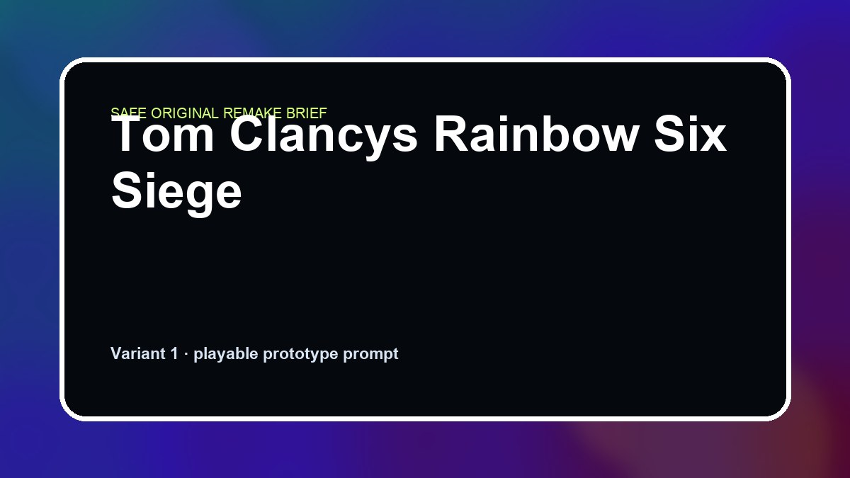 Tom Clancys Rainbow Six Siege original game remake reference artwork 1
