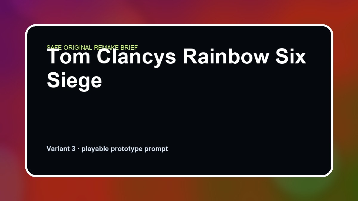 Tom Clancys Rainbow Six Siege original game remake reference artwork 3