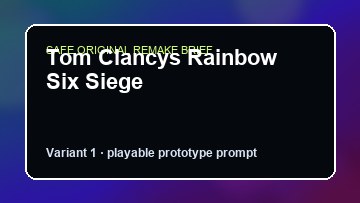 Tom Clancys Rainbow Six Siege The Talos Principle 2 DIY Game Maker preview
