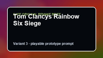 Tom Clancys Rainbow Six Siege original game remake reference artwork 3