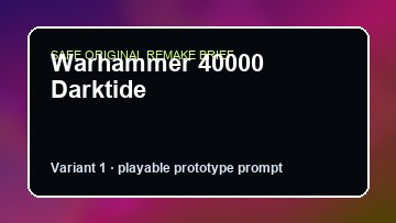 Warhammer 40000 Darktide Katana ZERO DIY Game Maker preview
