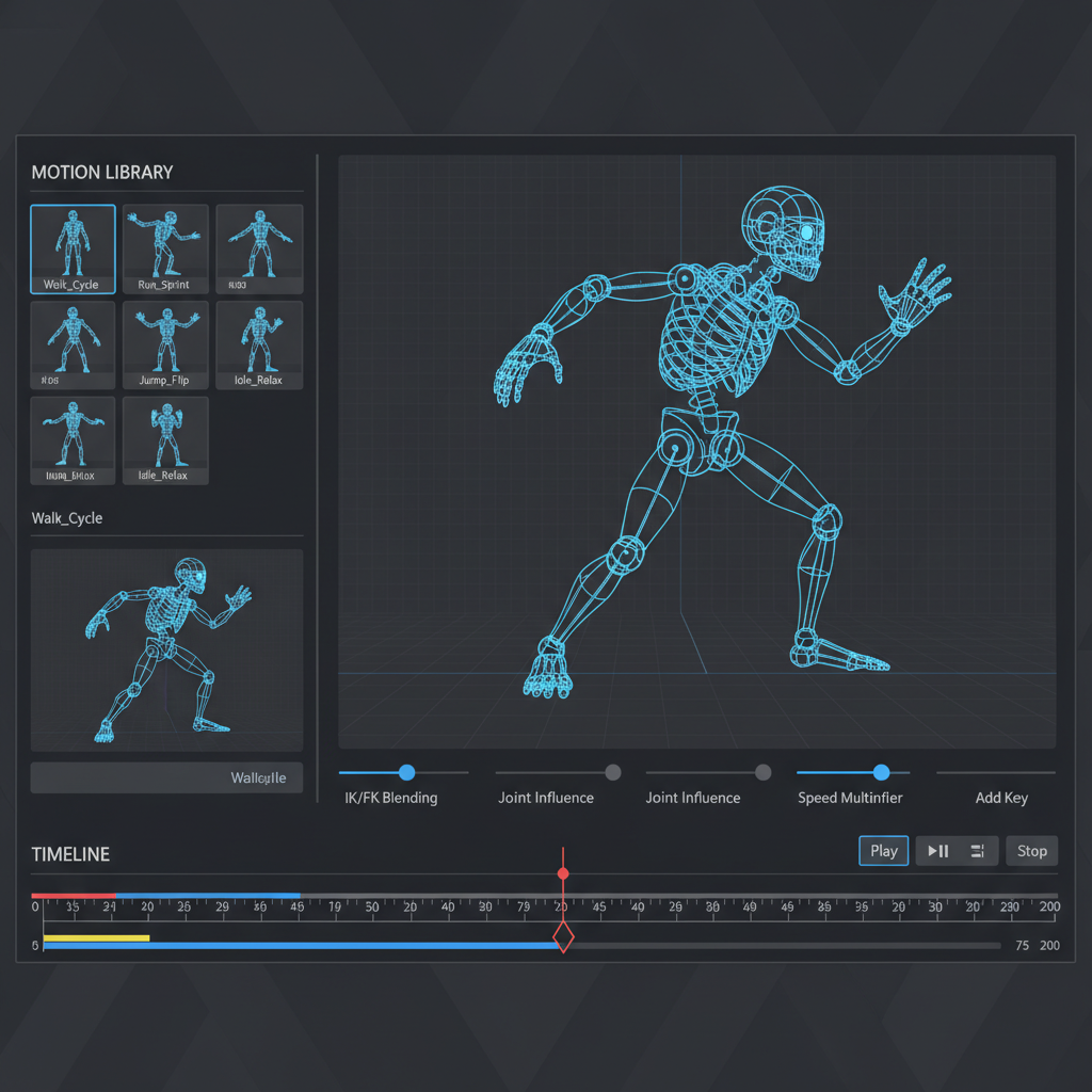 3D character animation with rigging
