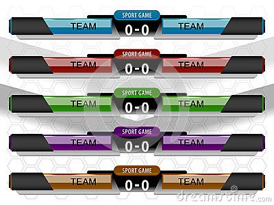 Various scorebug color schemes and design templates