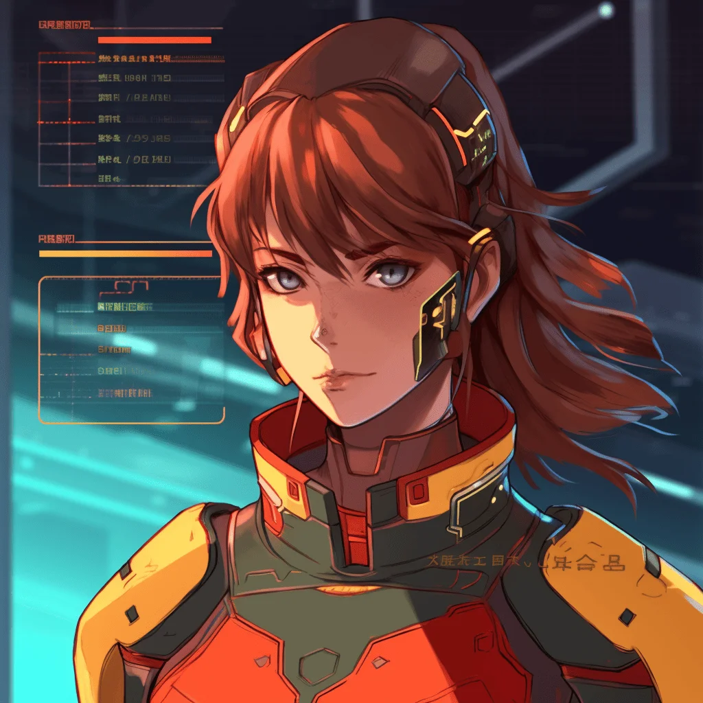 AI visual novel maker interface showing character creation and story generation tools with anime-style characters