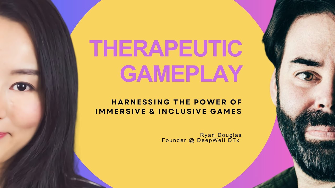 Therapeutic video games gameplay showing calming interface and interactive elements
