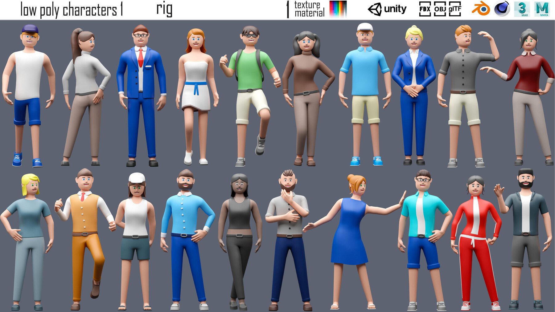 Game asset animation 3D character models