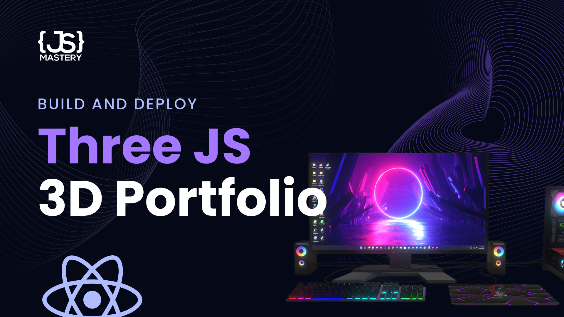 Three.js 3D website builder interface