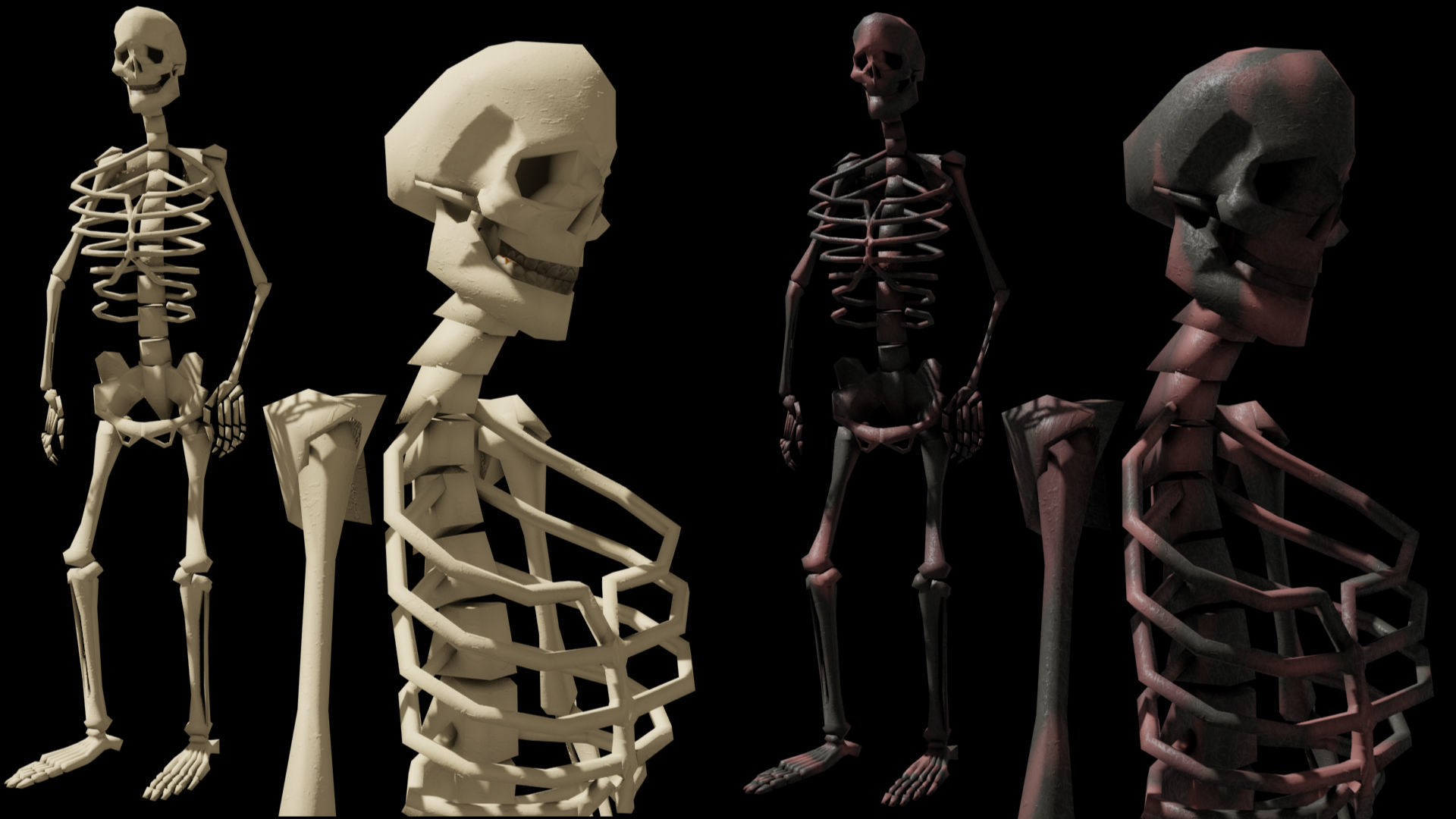3D skeletal rig with control handles used for animation