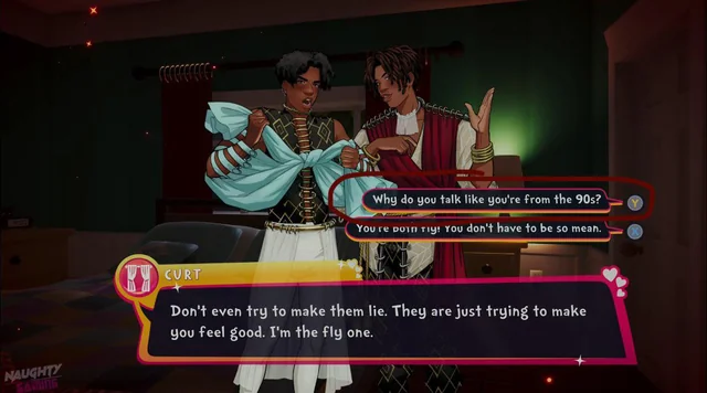 Dating sim choice interface