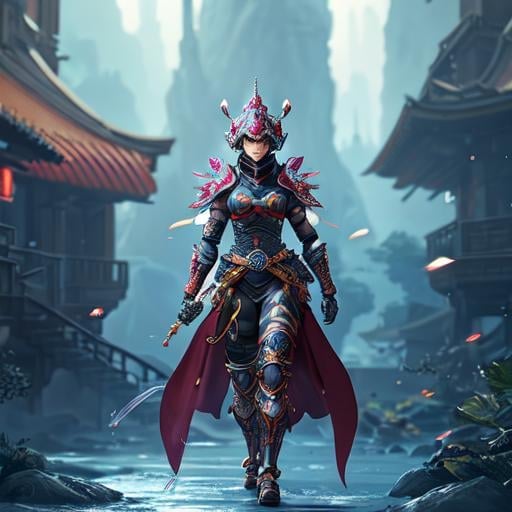Fantasy character design showing detailed armor and weapon