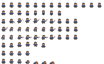 2D sprite animation showing character movement frames