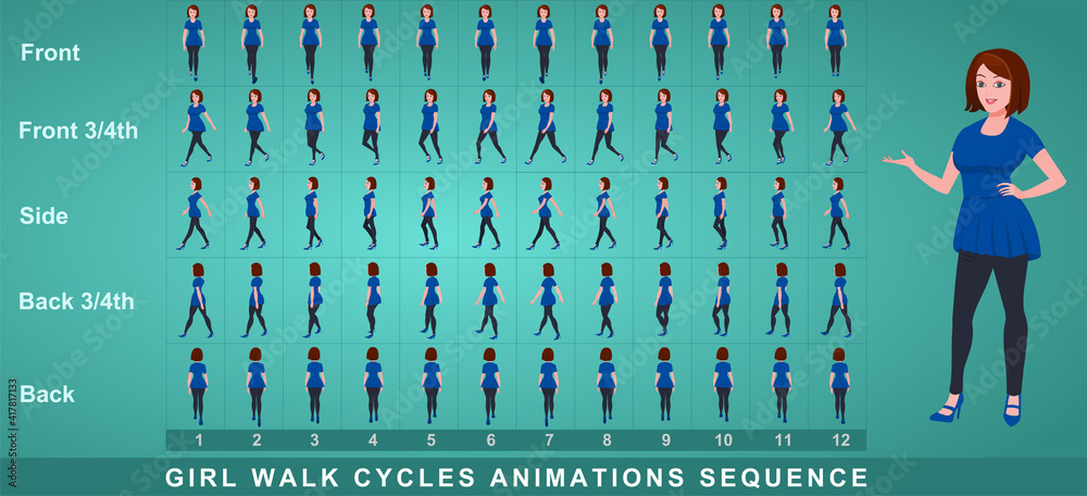 Sprite sheet with walk cycle animation frames