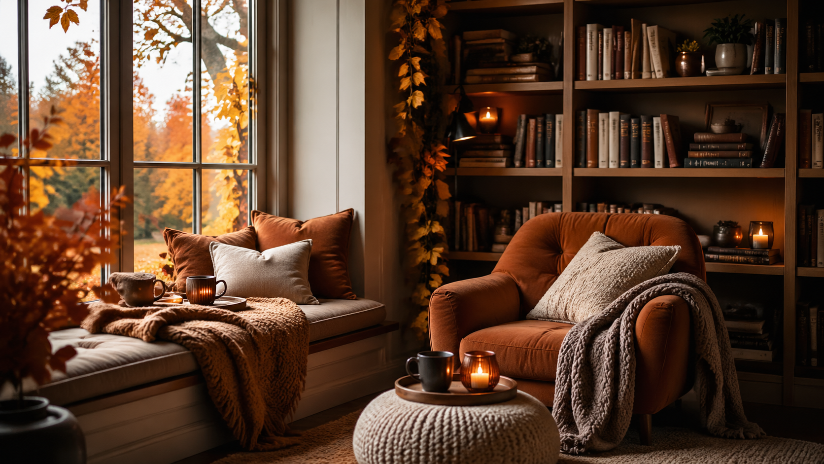 Best AI Autumn Cozy Reading Nooks Generator: Create Stunning Autumn Cozy Reading Nooks in Seconds example 1