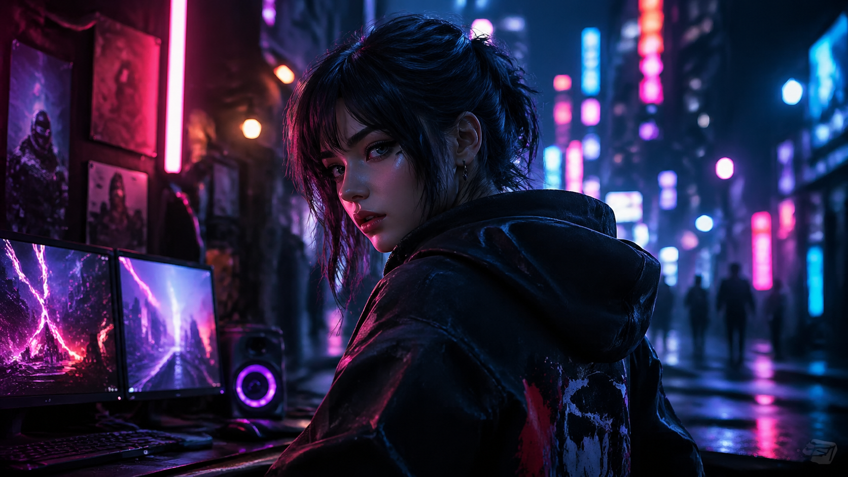 Best AI Cyberpunk Street Portraits Generator: Create Stunning Cyberpunk Street Portraits in Seconds example 1