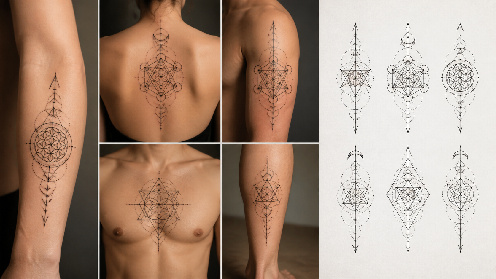 Best AI Geometric Sacred Geometry Tattoos Generator: Create Stunning Geometric Sacred Geometry Tattoos in Seconds example 1