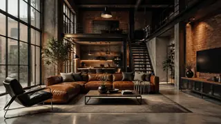 Best AI Industrial Loft Living Rooms Generator: Create Stunning Industrial Loft Living Rooms in Seconds example 1