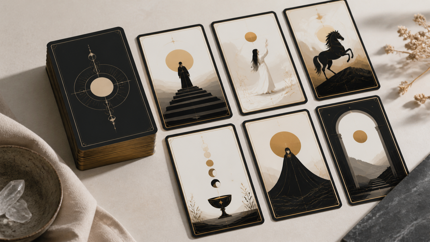 Best AI Modern Minimalist Tarot Deck Generator: Create Stunning Modern Minimalist Tarot Deck in Seconds example 1