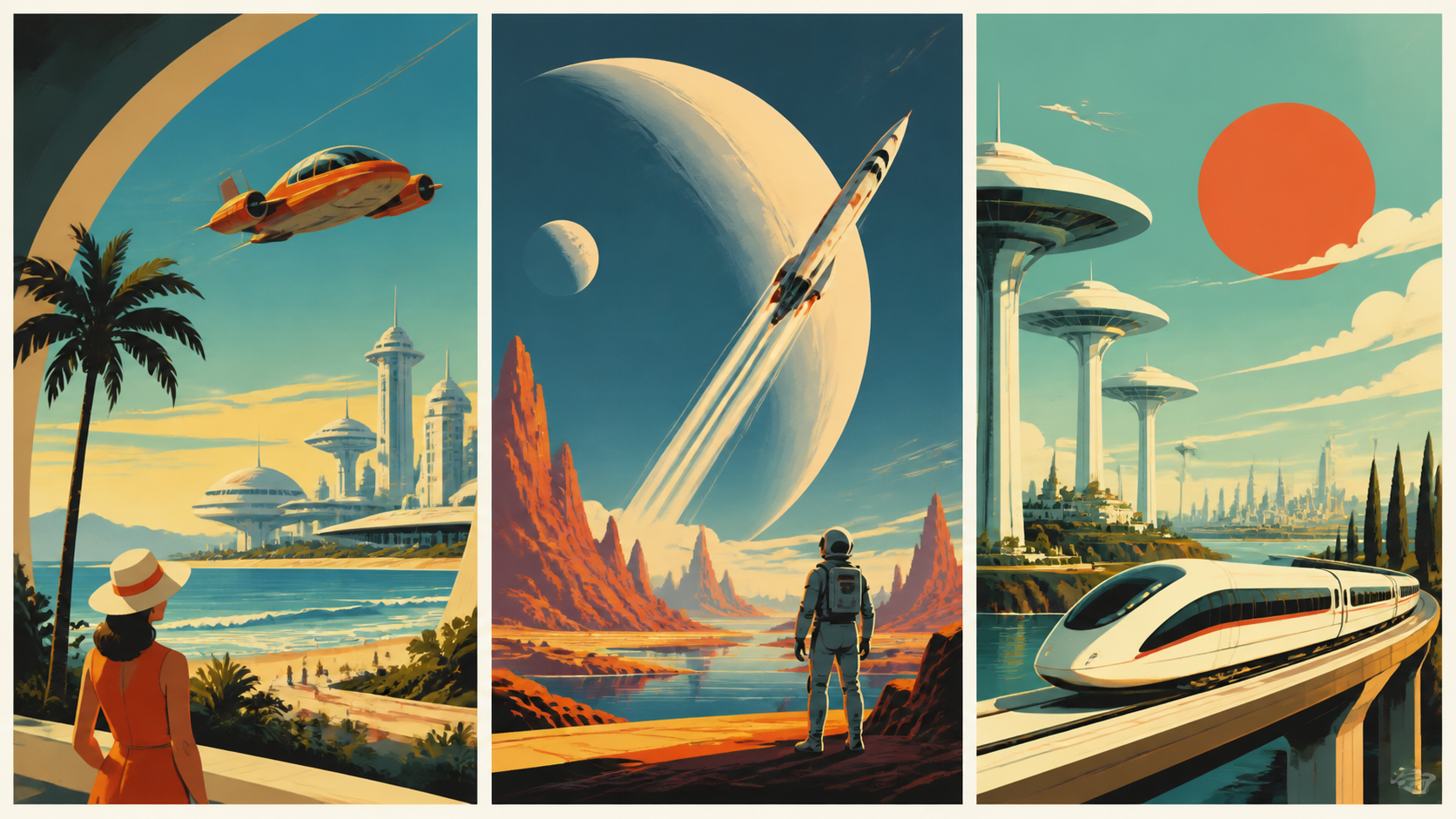Best AI Retro Futurism Travel Posters Generator: Create Stunning Retro Futurism Travel Posters in Seconds example 1