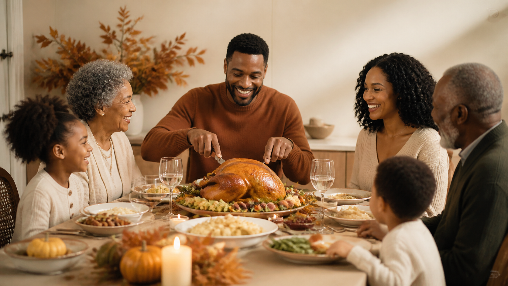 Best AI Thanksgiving Family Dinner Scenes Generator: Create Stunning Thanksgiving Family Dinner Scenes in Seconds example 2
