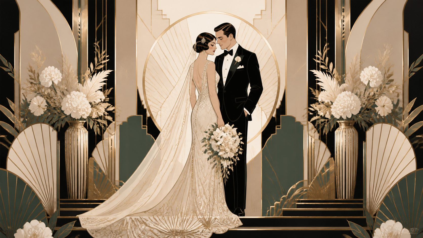 Best AI Vintage Art Deco Wedding Art Generator: Create Stunning Vintage Art Deco Wedding Art in Seconds example 1